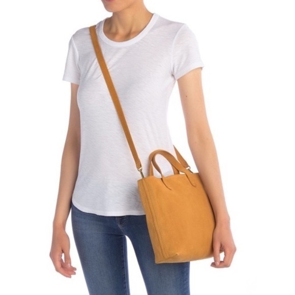 Madewell Handbags - Madewell The Small Transport Tote Corduroy Suede in Marigold